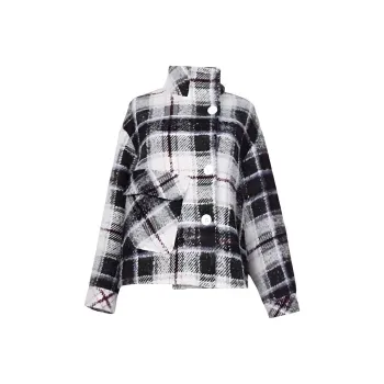 ROEYSHOUSE Coats Women's Purple Plaid