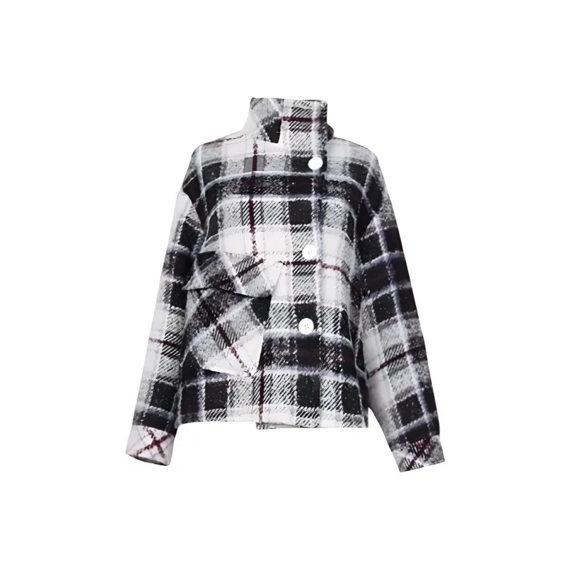 ROEYSHOUSE Coats Women's Purple Plaid-0