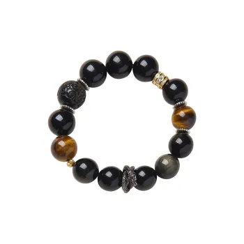ZUIWENGLANGYASHANWENCHUANG Obsidian Bracelets Men's