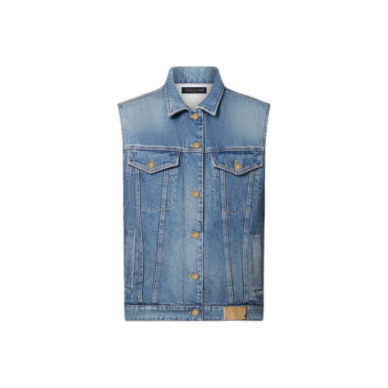 LOUIS VUITTON Reversible Sleeveless Denim Jacket-0