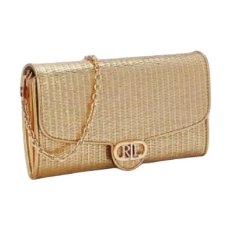 LAUREN RALPH LAUREN Leather Shoulder Bag Women's Gold-1