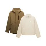 [Combination Women's]Brown Windbreaker Jacket+Cream White Liner