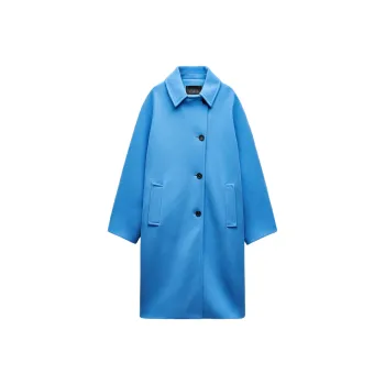ZARA ZW Series Coats Women's Sky Blue