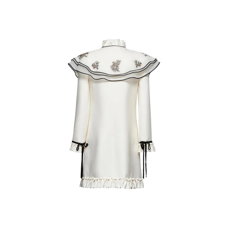 Valentino Oversized Collar Ruffled Mini Dress-1