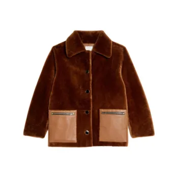 Sandro Velvet-feel Coat Women's Brown Yellow