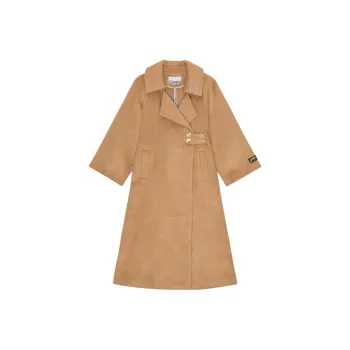 GANNI Belted Waist Long Coat