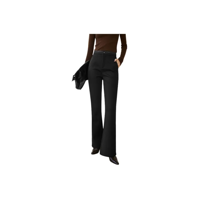 Late White Casual Pants Women's Black-0