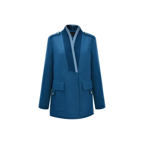 DIFFIE RIEGER Coats Women's Haze Blue