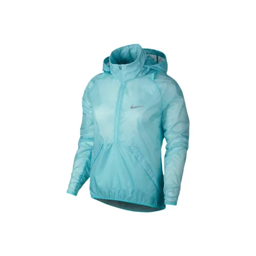 nike Green Waterproof And Windproof Windbreaker Jacket Women's Blue