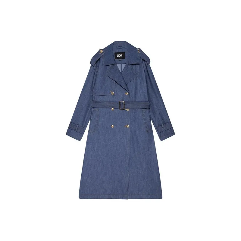 DKNY SS24 Trench Coat Women's Medium Denim Blue-0