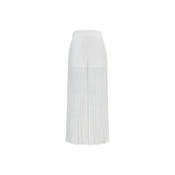 Shanghai Tang Smocked panelling Plissé Maxi Skirt