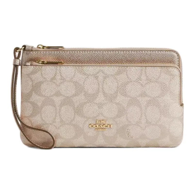 COACH Coated Canvas Wallet Women's Champagne-0