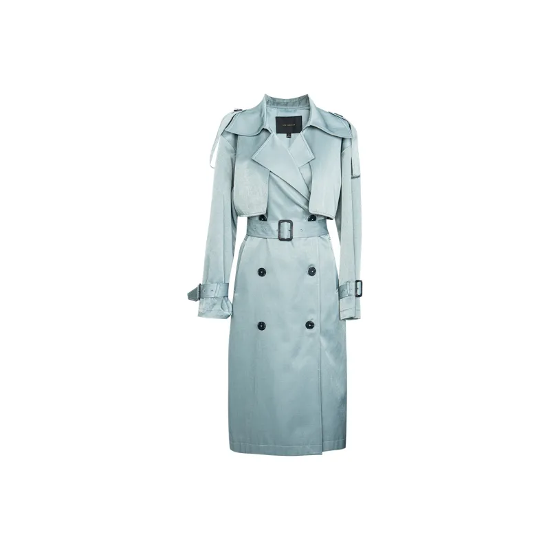 ROEYSHOUSE Trench Coat Women's Light Green-0