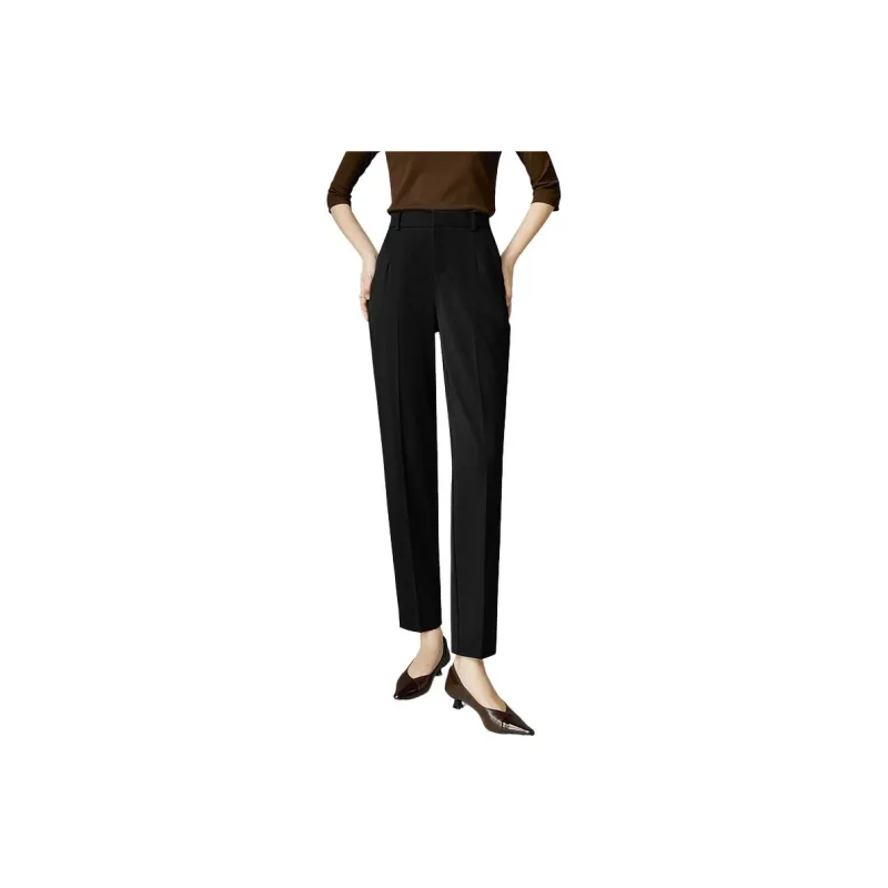 Late White Casual Pants Women's Dark Coffee-12