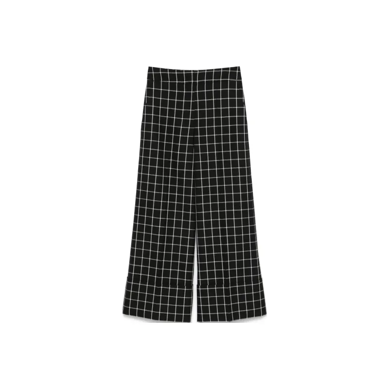 Valentino Checked Wide Leg Trousers-0