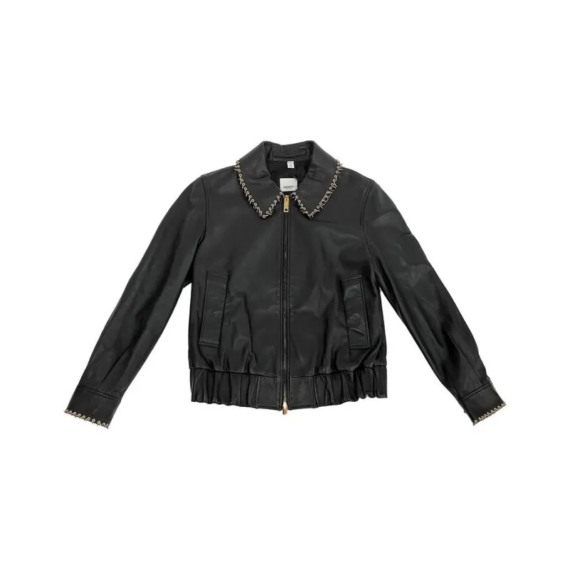 Burberry Leather Jacket Women's Black-0