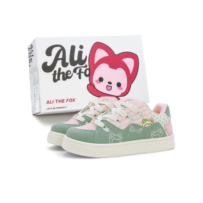 ALI THE FOX Skateboard Shoes Women's Low Top Guava Pink/Light Yellow/Beige Pink/Light Blue-0