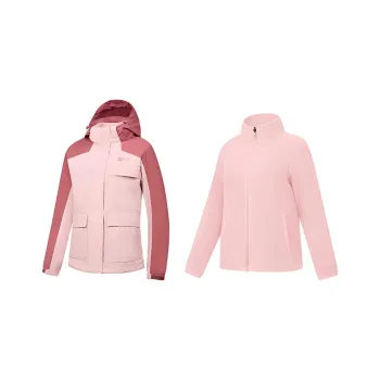 QIAODAN Trench Coat Women's Foam Pink/Berry Red