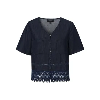 Firststation Cropped Coat Women's Navy Blue