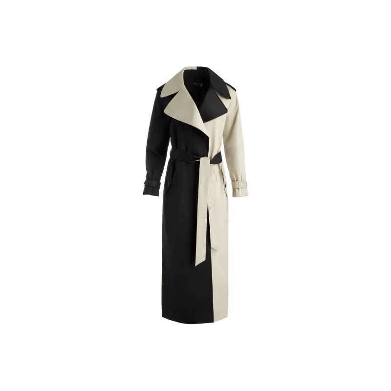 ALICE+OLIVIA FW24 NEVADA Trench Coat Women's Black White-0