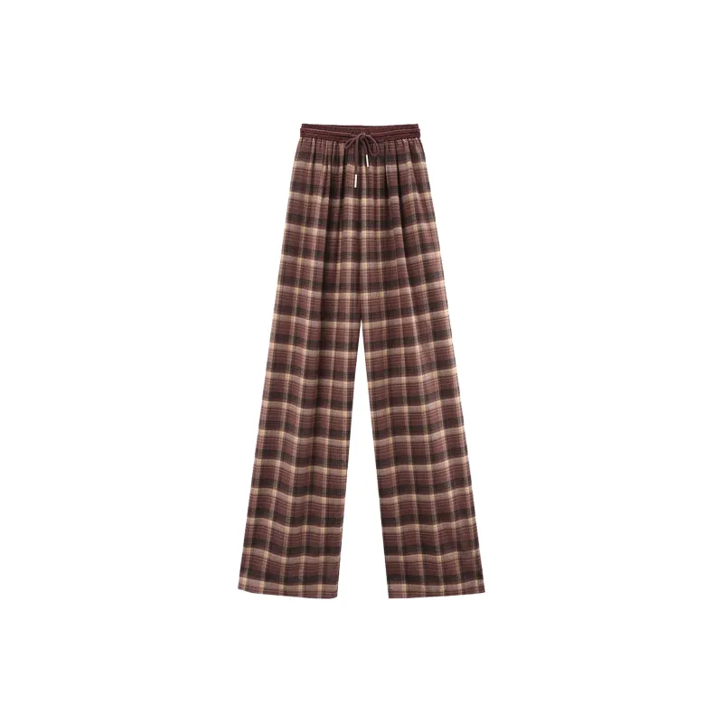 A Paradise For Awakening Casual Pants Women's Red Plaid-0