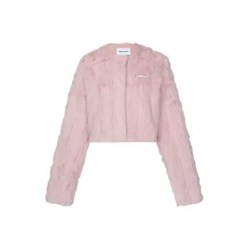 URBAN REVIVO Fur Women's Dusty Pink