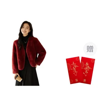 VICTORIA&VERA Velvet feel Coat Women's Ancora Red