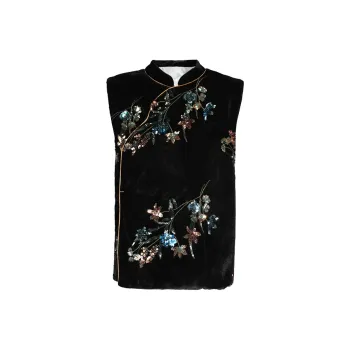 XINGHEHANGE New Chinese Style Vest Women's Black
