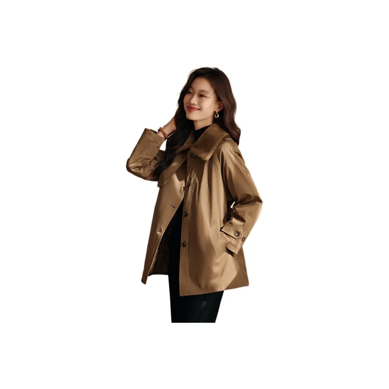 Mo Han Yi Mei Trench Coat Women's Coffee-0
