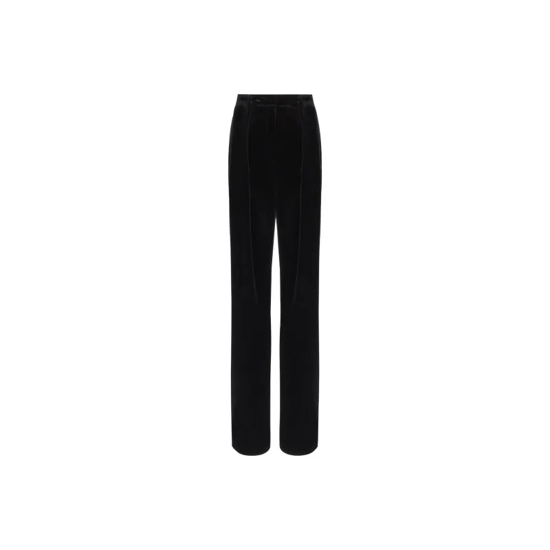 BALMAIN High Waist Velvet Pants-0