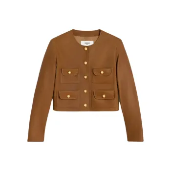 CELINE SS24 Leather Jacket Women's Light Earth Yellow