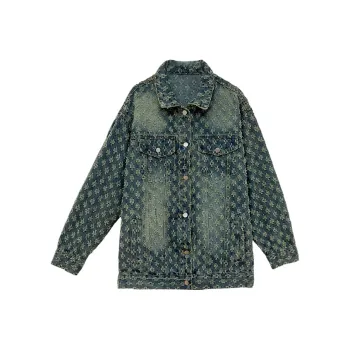 Icicofficial Denim Jacket Women's Blue Monogram