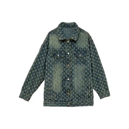 Icicofficial Denim Jacket Women's Blue Monogram