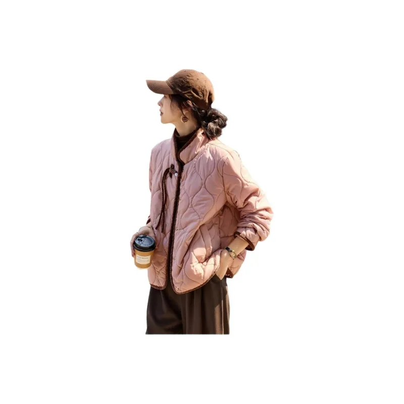 Mo Han Yi Mei Puffer Jacket Women's Leather Pink-0