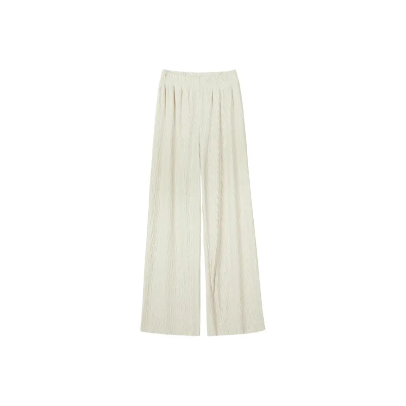Migu Casual Pants Women's Almond Milk Apricot-0
