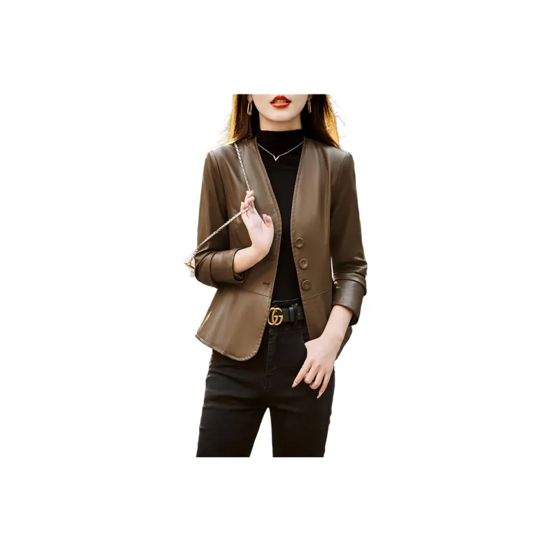 Yi Mengyuan Leather Jacket Women's-2