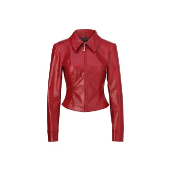 JYOSEI Leather Jacket Women's Red
