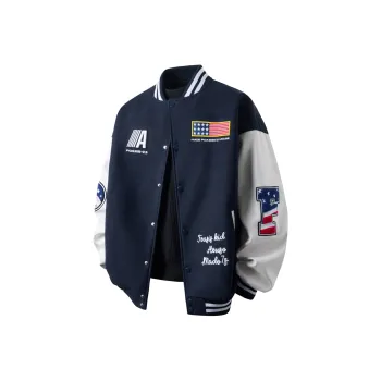 FOASIS Baseball Jacket Unisex Navy Blue