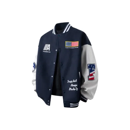 FOASIS Baseball Jacket Unisex Navy Blue