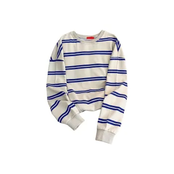 Mu Xiao Xin Sweatshirt Women's Blue Stripes