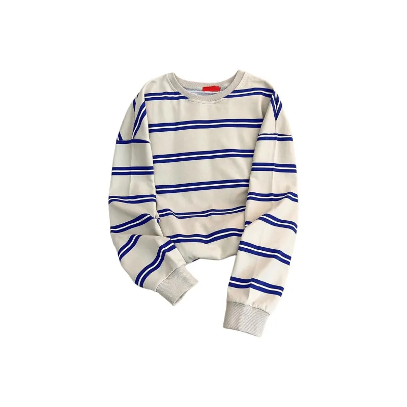 Mu Xiao Xin Sweatshirt Women's Blue Stripes-0