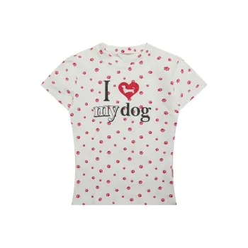 HUINIAN T Shirts Women's Red White