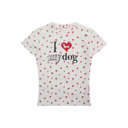 HUINIAN T Shirts Women's Red White