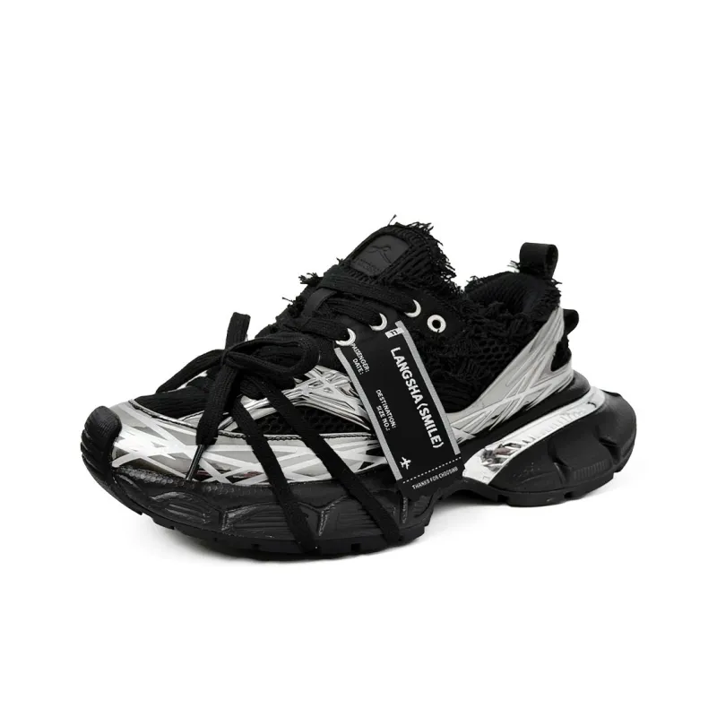 Lanza M.S.R Collection Slip Resistant, Abrasion Resistant, Breathable, Height Increasing Low Top Chunky Sneakers Unisex-2