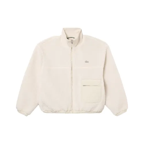 LACOSTE Grey feel Coat Women's White