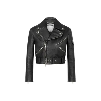 MOSCHINO Leather Biker Jacket
