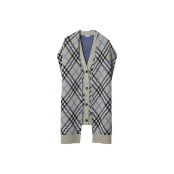 Burberry St. Bonded Check Cape 'Lichen Check'