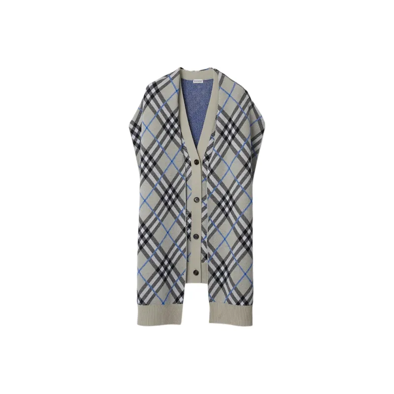 Burberry St. Bonded Check Cape 'Lichen Check'-0