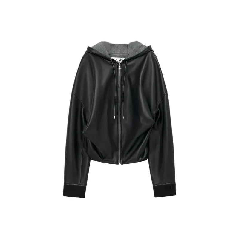 LOEWE Leather Jacket Women's Black-0