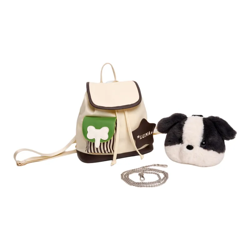 LUNA'S JOURNEY Polyester Backpack Medium Size Unisex Ivory-5